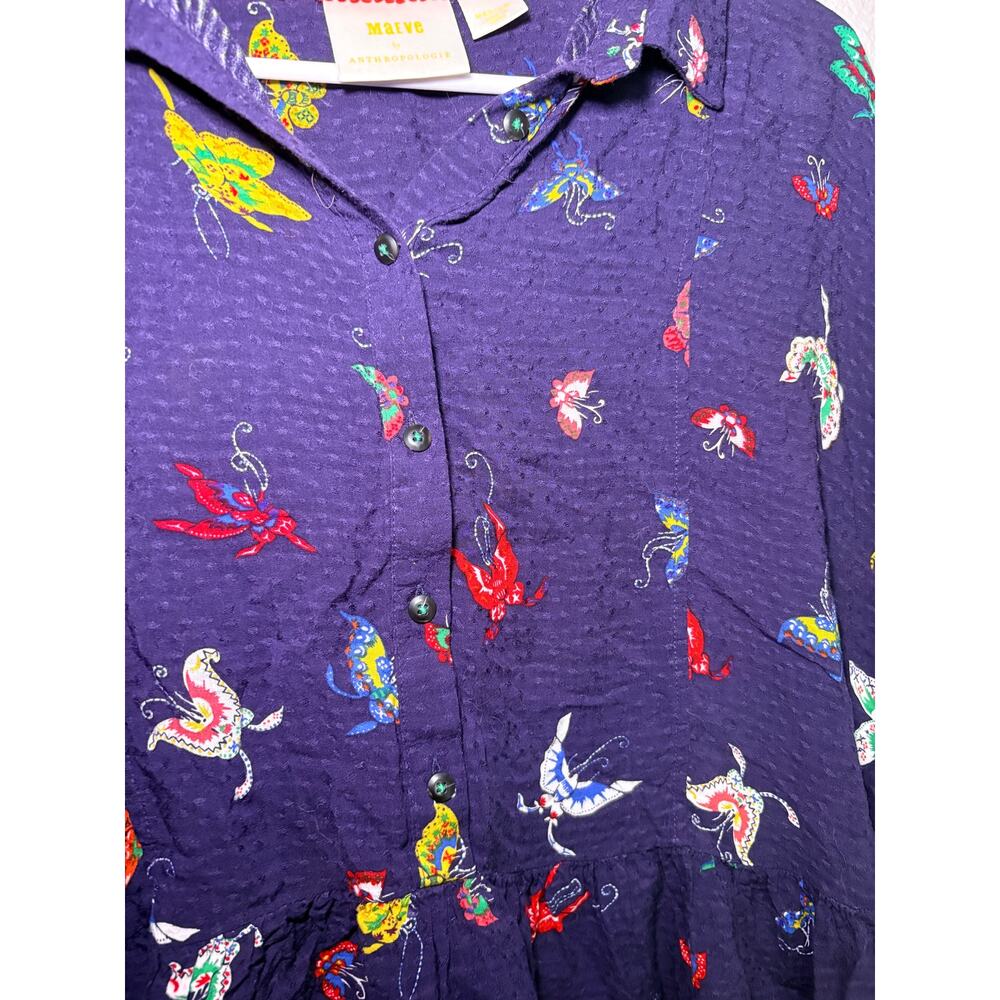 Maeve Aeropostale Butterfly Print Flowy Top - Size M - Picture 4 of 7